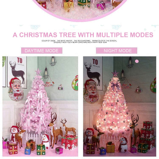 Enchanted Blush Christmas Tree -Dreamy Artificial Holiday Tree For Whimsical Home Decor & Gift Ideas