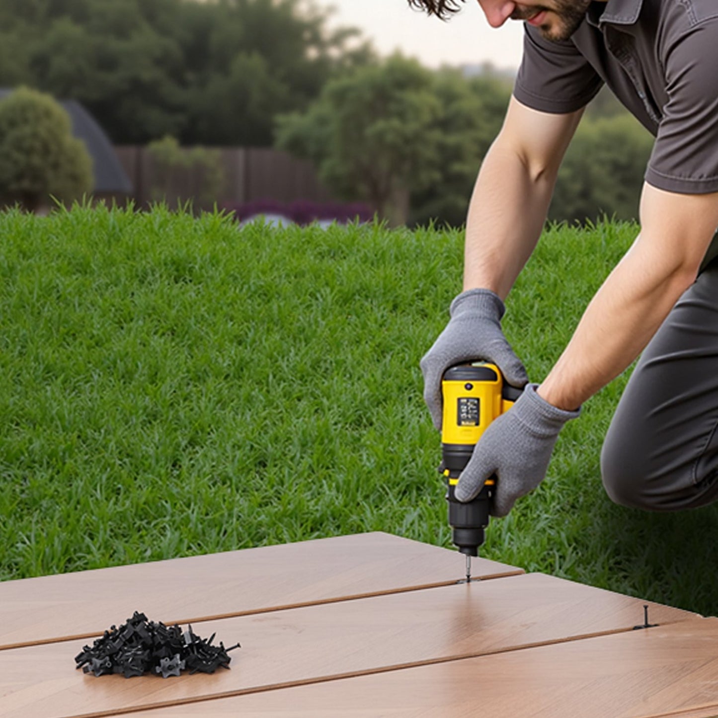 90PCS Hidden Deck Fasteners For Composite Decking Universal T Clips Black